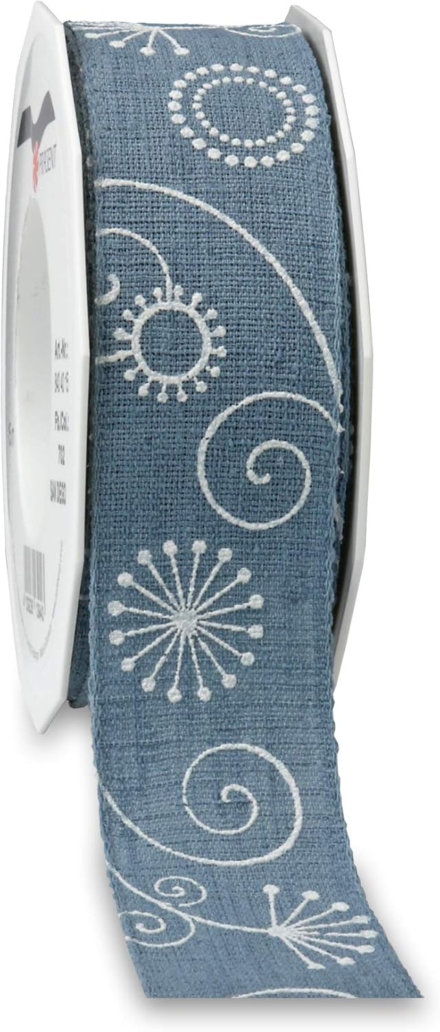 Präsent - San Diego Printed Ribbon Denim Blue 15-m-Roll 40 mm Width, Sandstone, 15-m-Roll 40 mm Width, Luggage Strap