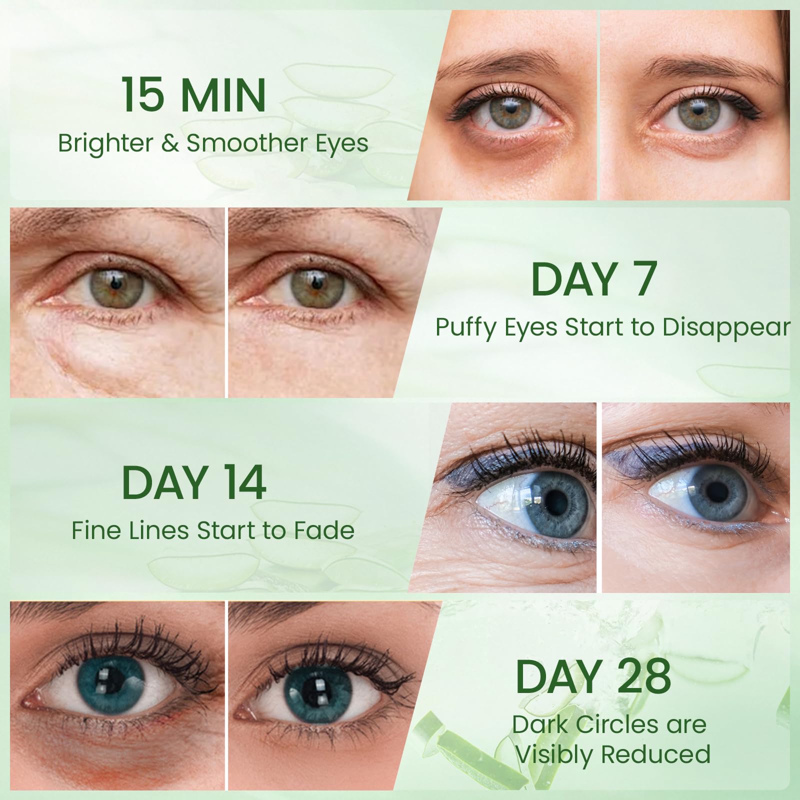 60 Pezzi Patch Occhi al Collagene e Aloe Vera, Maschera Rimuovi Occhiaie e Borse, Gonfiore, Riduce Rughe e Linee Sottili, Idratante e Rassodante Contorno Occhi, Anti-Età Donna e Uomo