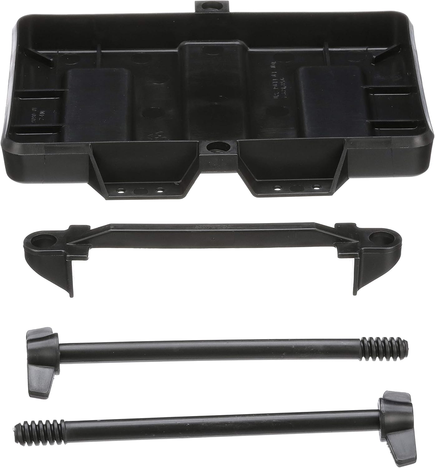 Attwood Adjustable Battery Tray, for 24 & 24M Series Batteries, Heavy-Duty Black Plastic, Height-Adjustable Crossbar, 9090-5