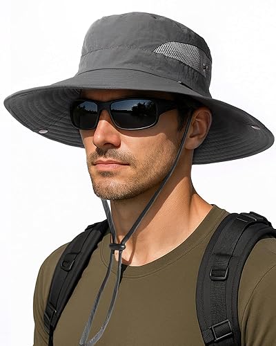FURTALK Mens Bucket Sun Hat UPF 80+ Wide Brim Hiking