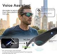Vista 5 de Lentes inteligentes AI con lente polarizada, Bluetooth HiFi traducción de audio UV400, gafas de sol polarizadas para ciclismo, gafas de sol al aire