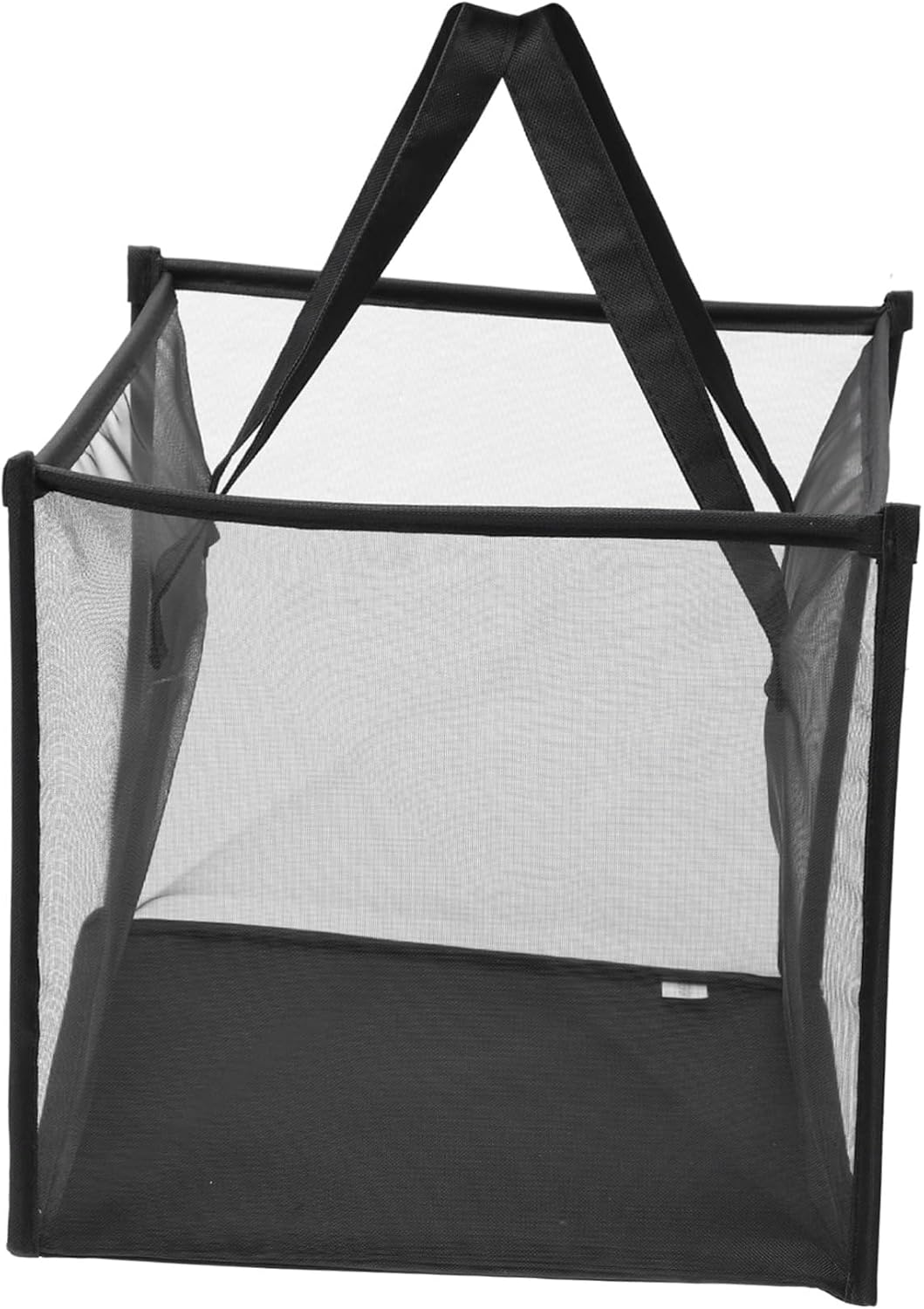 Foldable Mesh Laundry Hamper with Handles Breathable Large Capacity Clothes Storage Basket Fiberglass and Mesh Cloth for Home Closet Bedroom and Apartment Organization