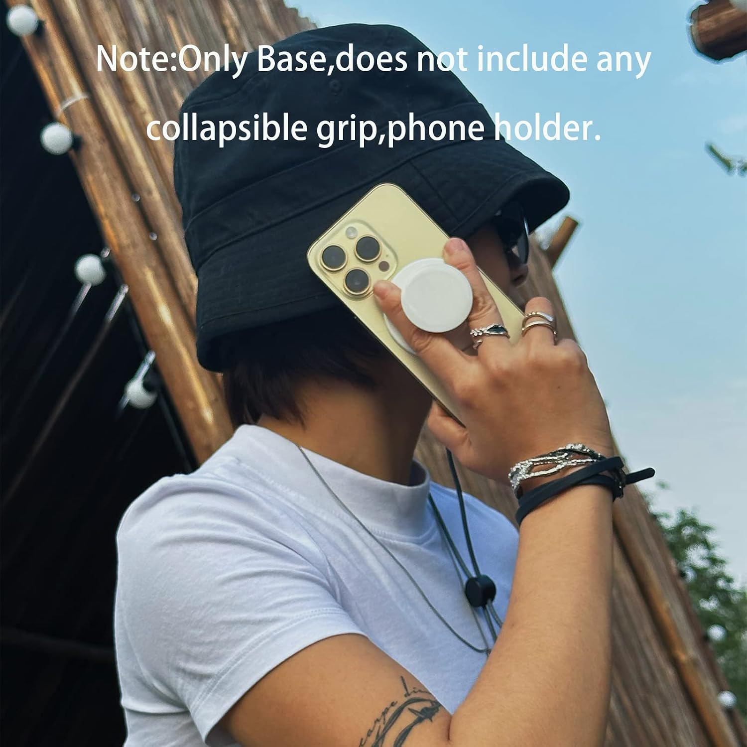 AUROX Compatible avec la base MagSafe pour iPhone 12/13/14/15 Plaque de base magnétique [Base uniquement] destinée à la prise en main Pop Socket et au support d'anneau de téléphone. Amovible pour le