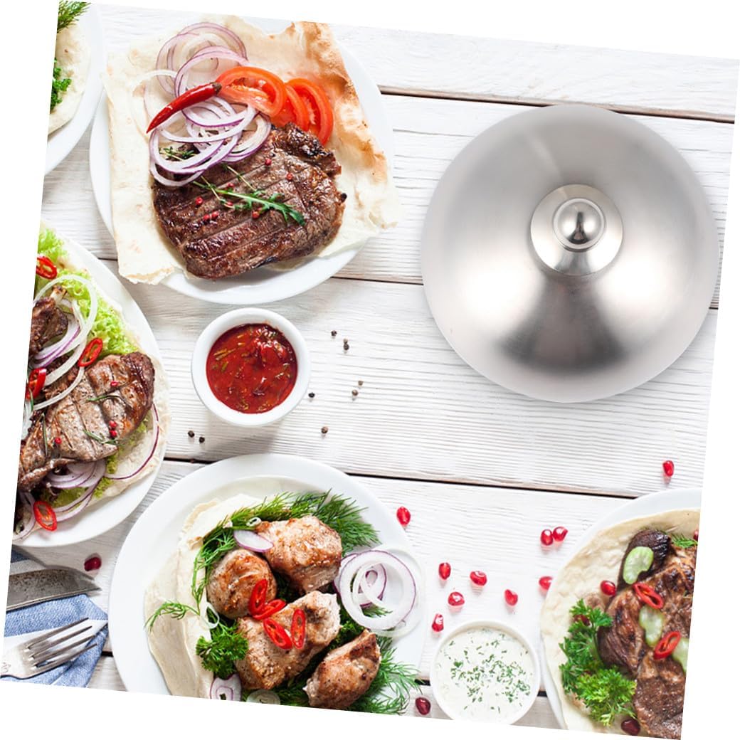 BESPORTBLE Stainless Steel Steak Cover Oilproof Food Dome 26cm Protective Household Kitchen Gadget for Grill and Griddle Plate Use