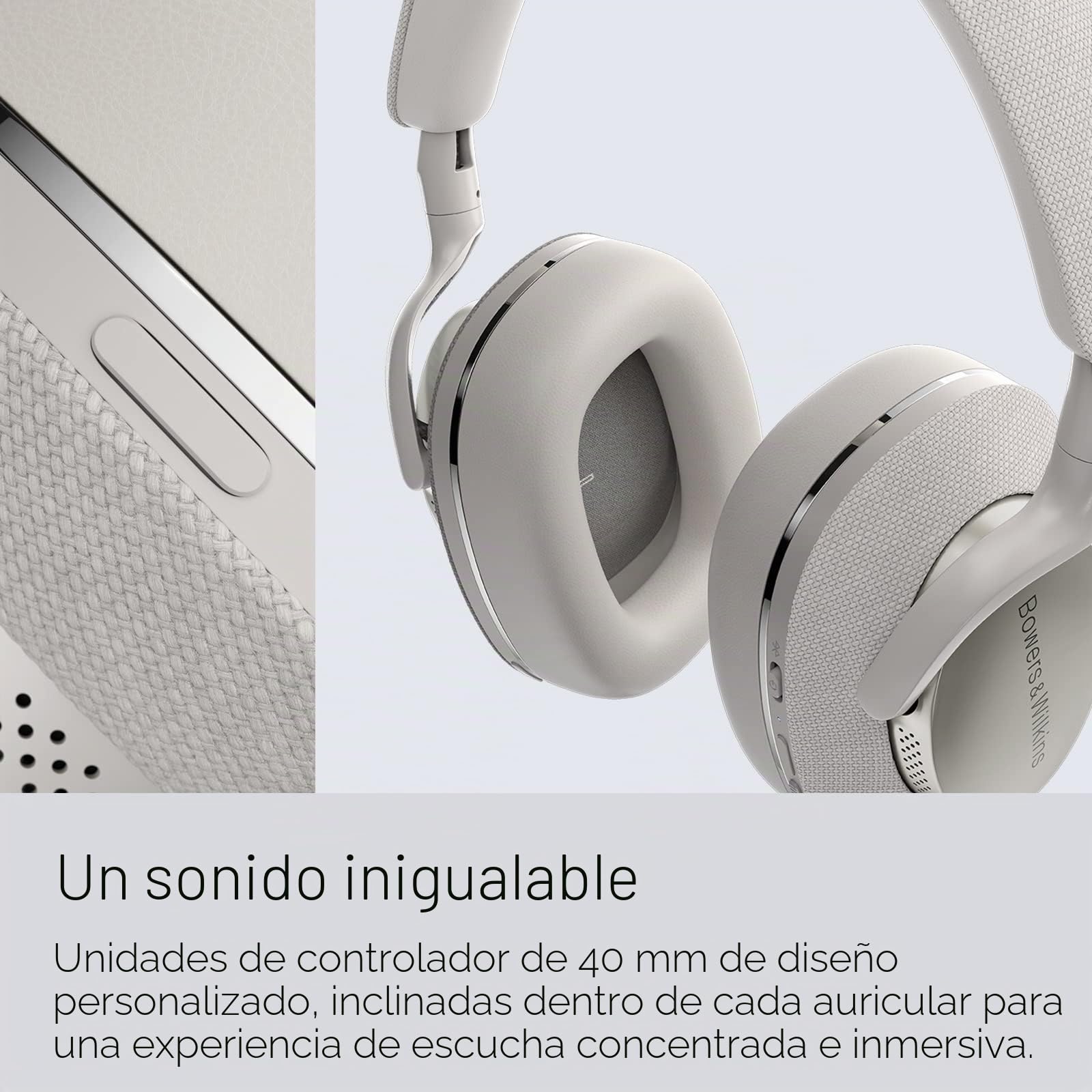 Bowers & Wilkins Px7 S2 - Auriculares Inalámbricos con Cancelación de Ruido con Bluetooth 5.0 Y Carga Rápida, 30 Horas de Reproducción Y Micrófono Integrado, Color Gris