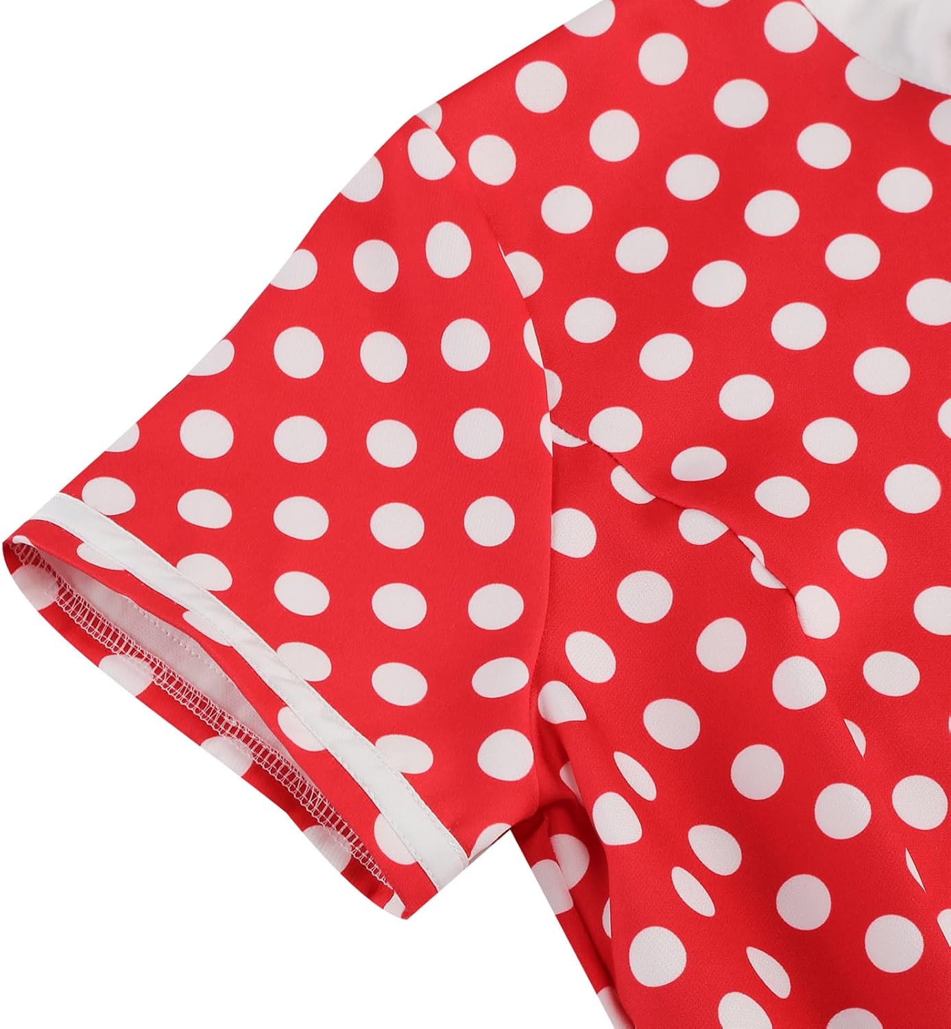 50s Style Dresses for Women Vintage Polka Dot Short Sleeve Tie Neck Swing Dress Midi Prom Retro 1950s Dress - Image 7