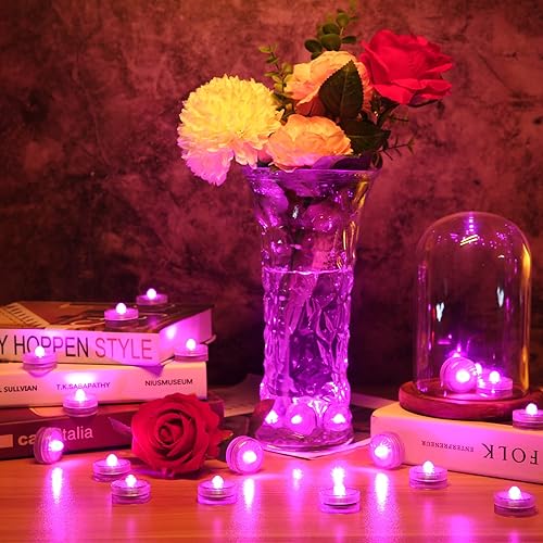 Miniatura 2 de HL Luz LED sumergible, luz LED pequeña rosa, 100 horas, impermeable, sin llama, funciona con pilas, para boda, hogar, jarrón, festival, fiesta,
