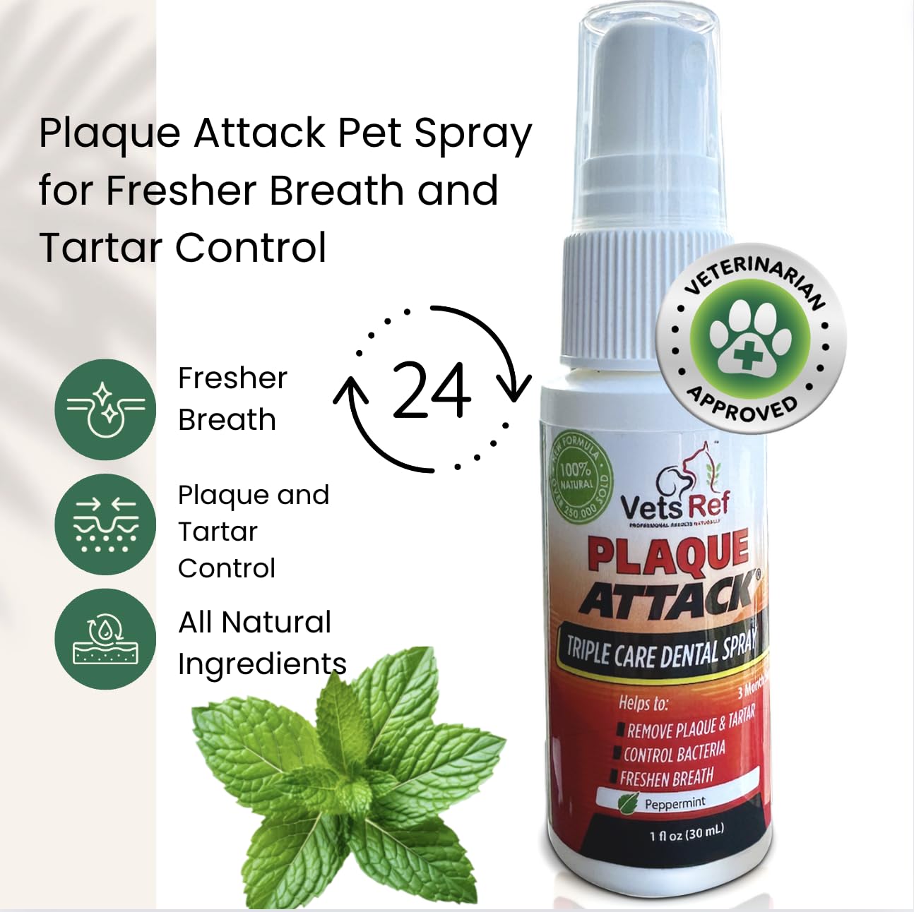 Plaque Attack For Dogs Spray Dog Dental Spray Removes Tartar