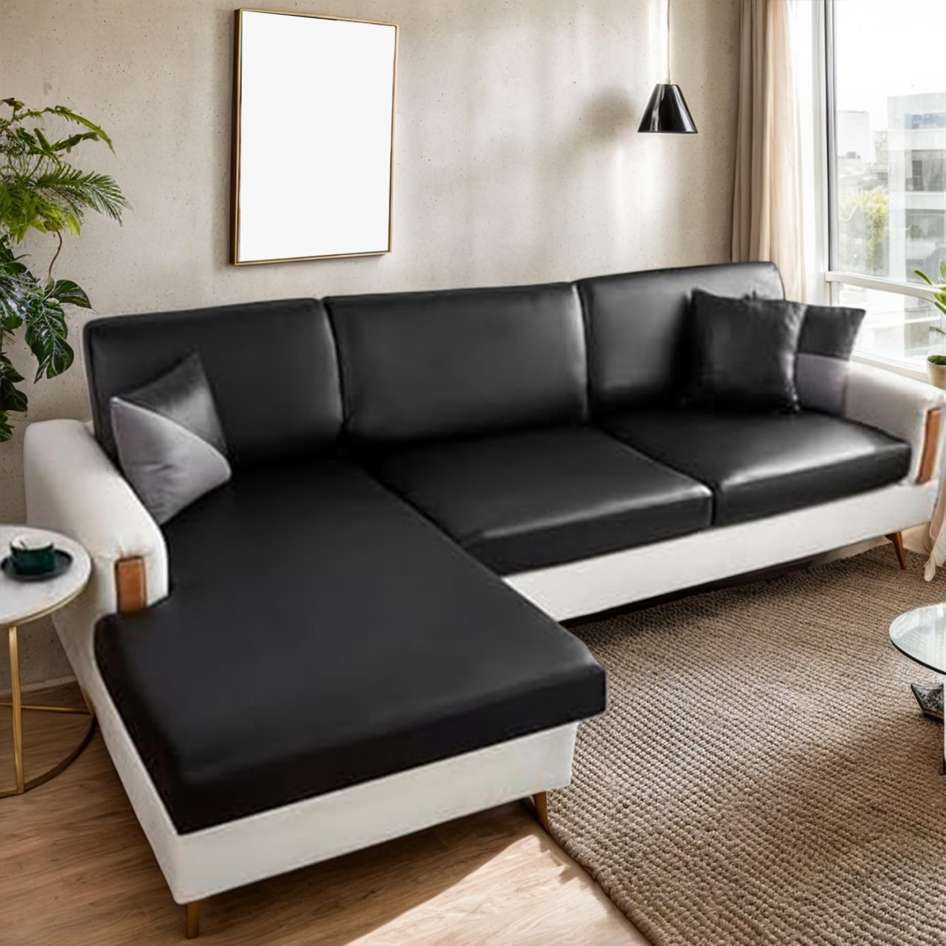 Housse de canapé en Forme de L lavable pour sublimer et protéger votre salon familial
