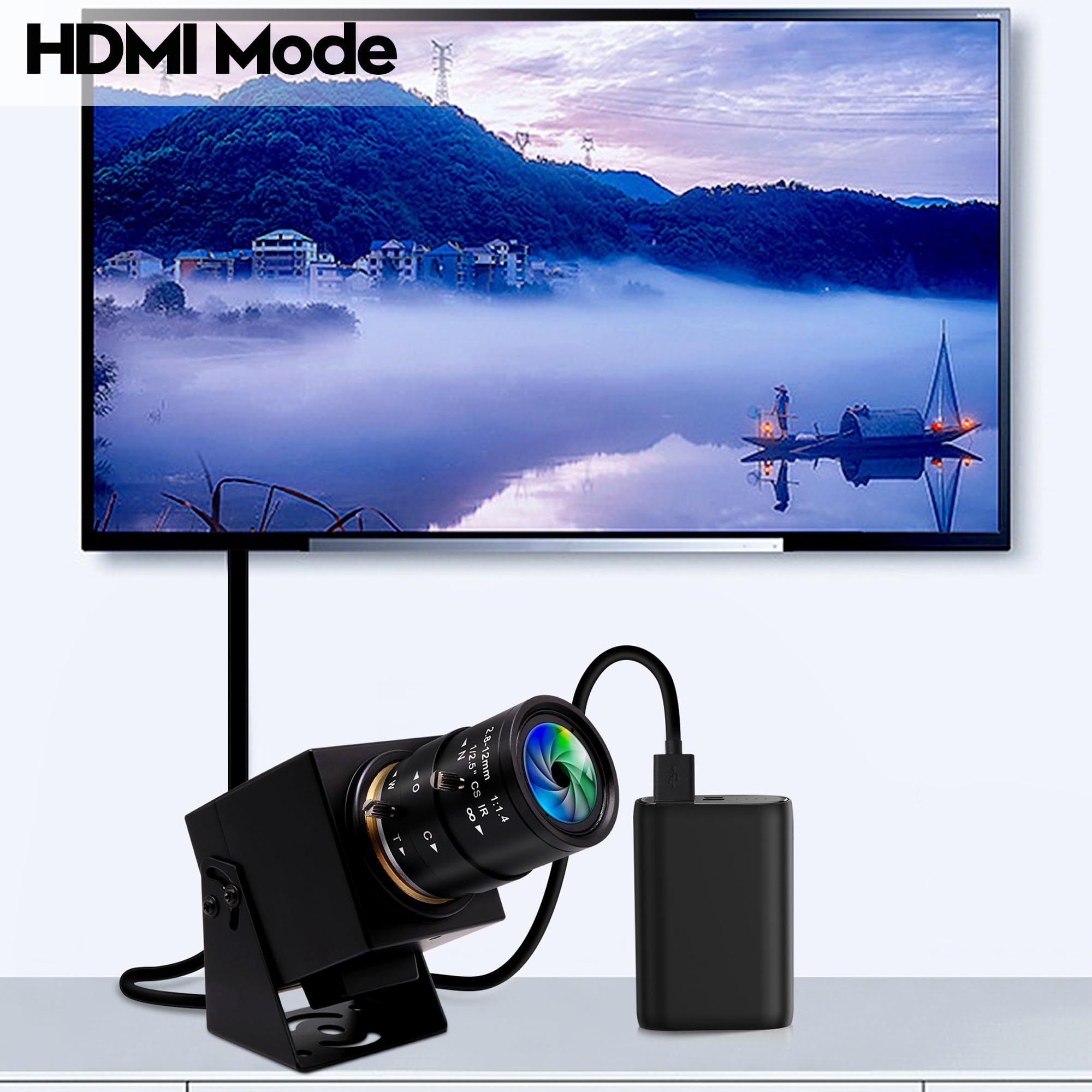 IFWAETR USB HDMI 4K Cámara USB Webcam para Streaming Live Streaming 30FPS 4X Lente con zoom óptico USB HDMI Salida simultánea Cámara de primer plano Cámara PC Plug and Play para Linux
