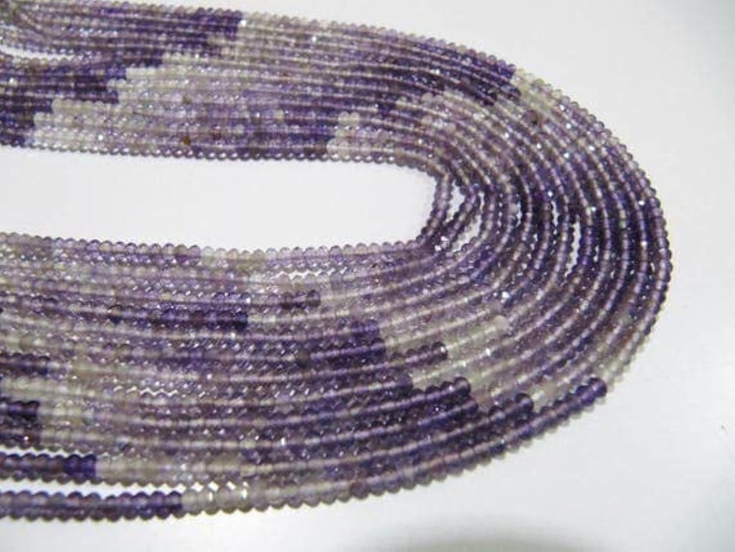 Perles améthyste dégradé 2mm en rondelles facettées pour création de bijoux