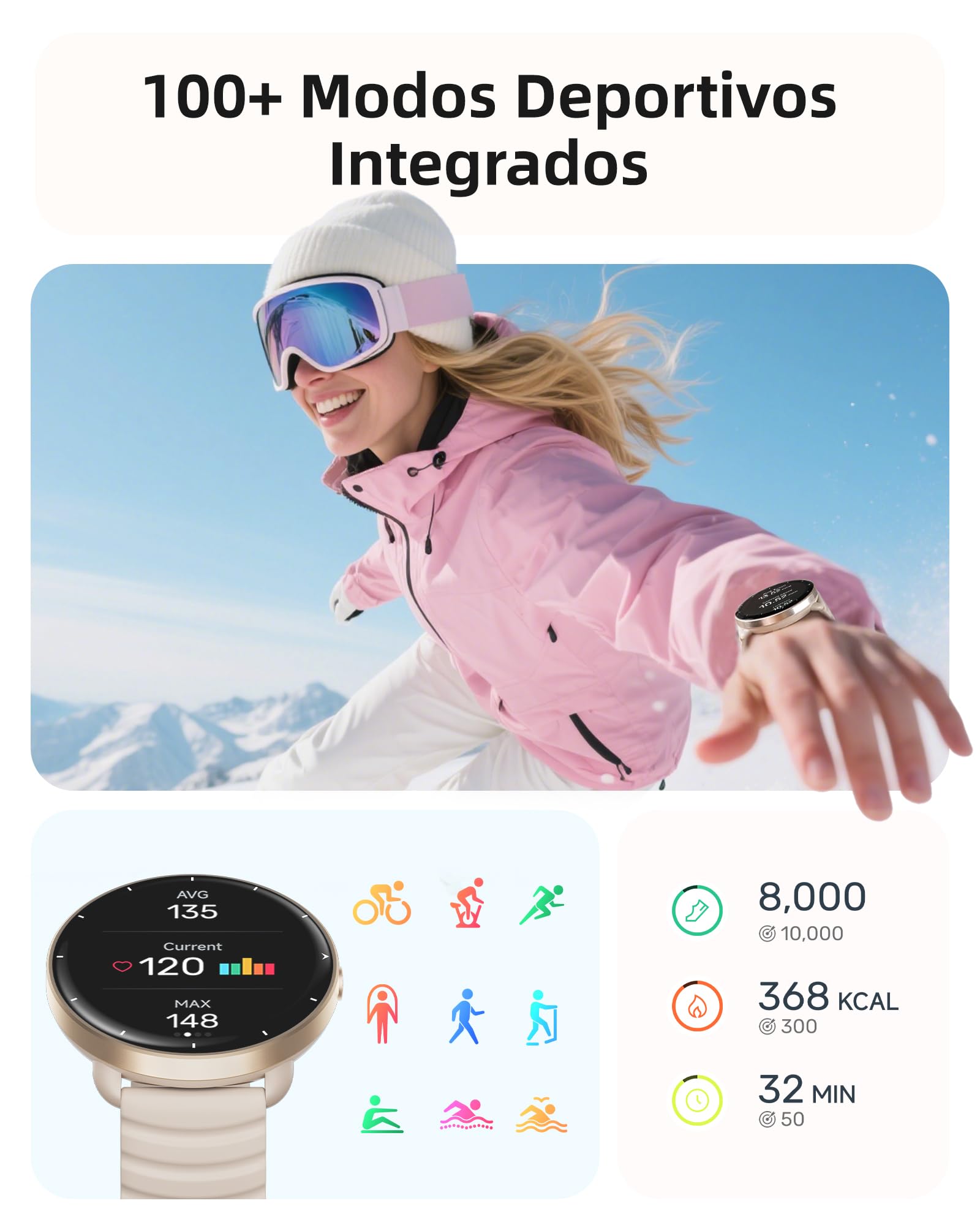Parsonver Reloj inteligente Hombre Mujer con GPS Integrado, 5 ATM Impermeable para Piscina/Aguas Abiertas, AMOLED Pantalla, 100+ Deportivos Integrado, Frecuencia Cardíaca y Sueño (Gris francés, 42 mm)
