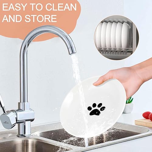 Miniatura 6 de Paquete de 6 cuencos de comida para gatos, cuencos de cerámica para gatos, juego de cuencos antifatiga para gatos, platos de 5.5 pulgadas poco