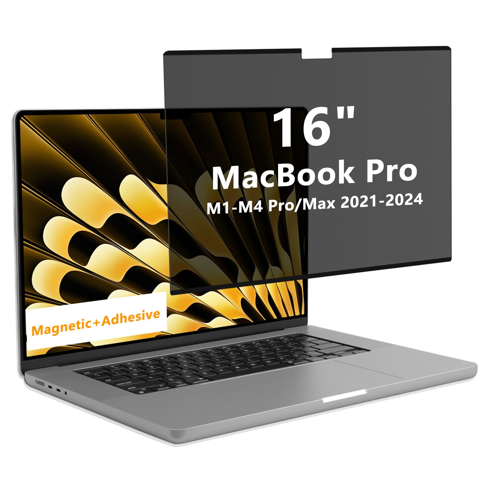 Magnetica Pellicola Privacy per MacBook PRO 16 Pollici (2026–2021 M5/M4/M3/M2/M1 PRO Max), Filtro Antiriflesso Anti-Luce Blu, Anti-Spia Privacy Filter, Rimovibile Pellicola per Apple Mac 16"
