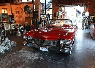 BELECO 20x10ft Fabric Vintage Garage Car Backdrop Retro Vintage Garage Workshop Car Repair Background Car Theme Party Supplies Mechanic Party Decorations Portrait Shooting Photo Booth Studio Props