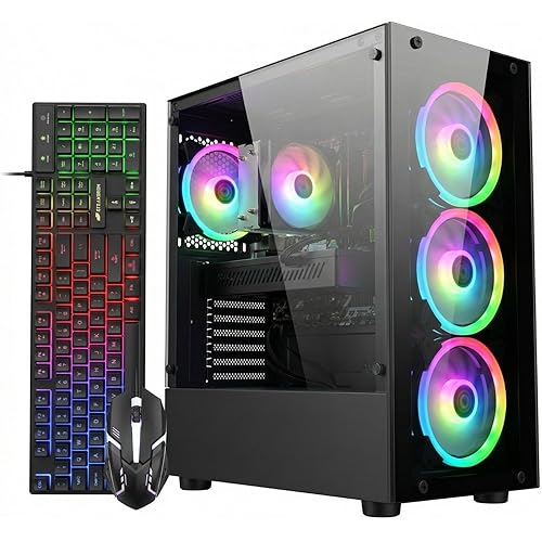 STGAubron Gaming PC Desktop Computer, Intel Core i7 up to 3.9G, GeForce GTX 1660 Super 6G, 32GB RAM, 1TB SSD, WiFi, BT 5.0, RGB Fan x4, Windows 11 Home