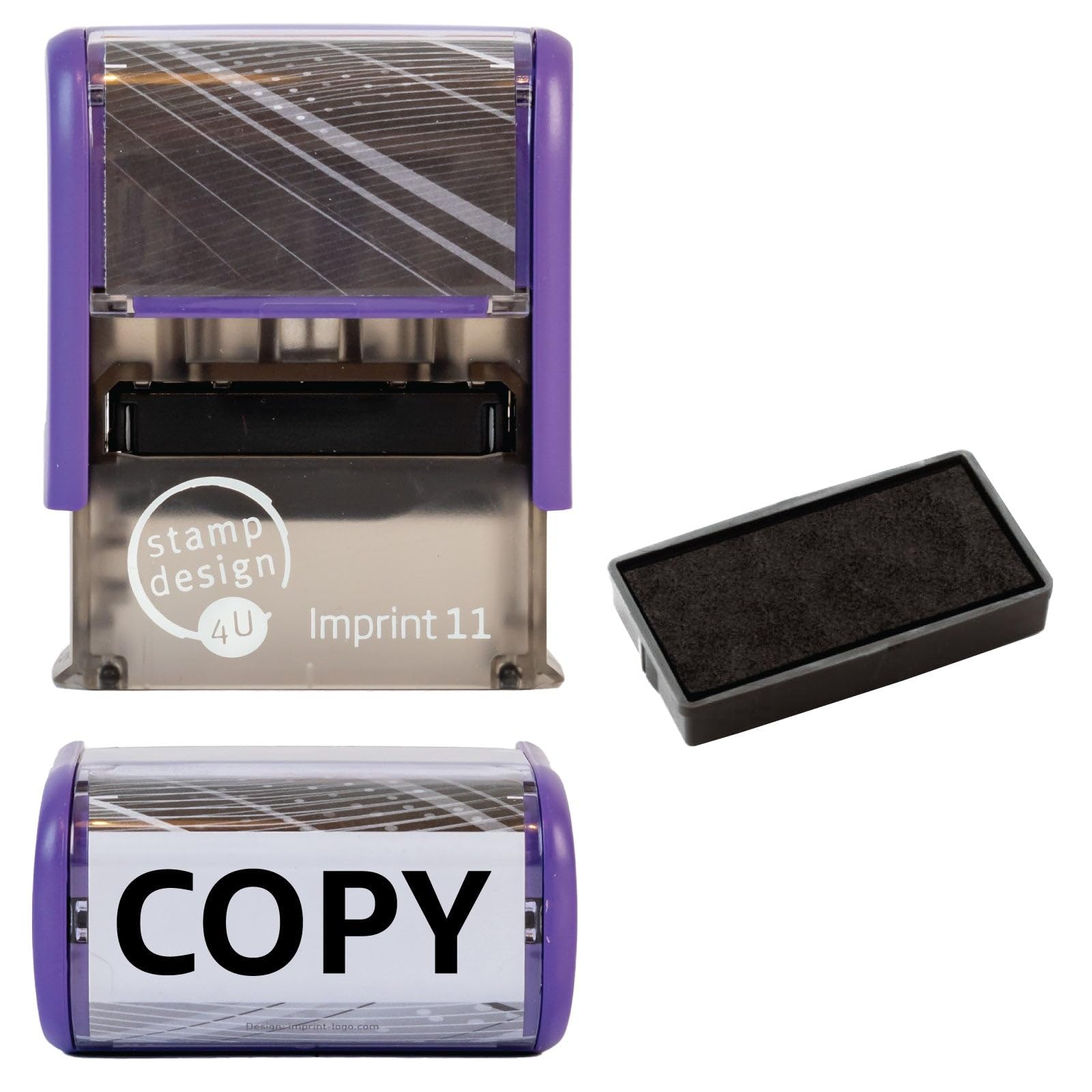 Copy Self Inking Rubber Stamp for Stamping Your Copy Documents - Black Copy Stamp with 1 Extra Inkpad
