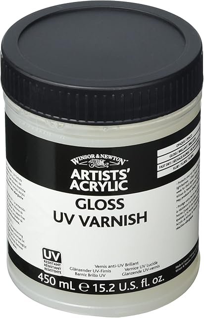 Winsor & Newton WN Acrylic Gloss Varnish(+UV), ACFAGV474, transparent, 450 ml (Pack of 1), 3050929