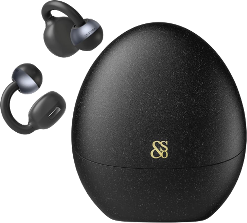 S&O Labs SoClip Pebble Open Ear Clip-On Earbuds, Wellness Headphones for Bedtime Wind-Down, Work Focus and Commute Calm, 7 Moods Auto-Match Audio, Ultra Light 4.97g, 40H Battery, Bluetooth 6.0 — 사진 1