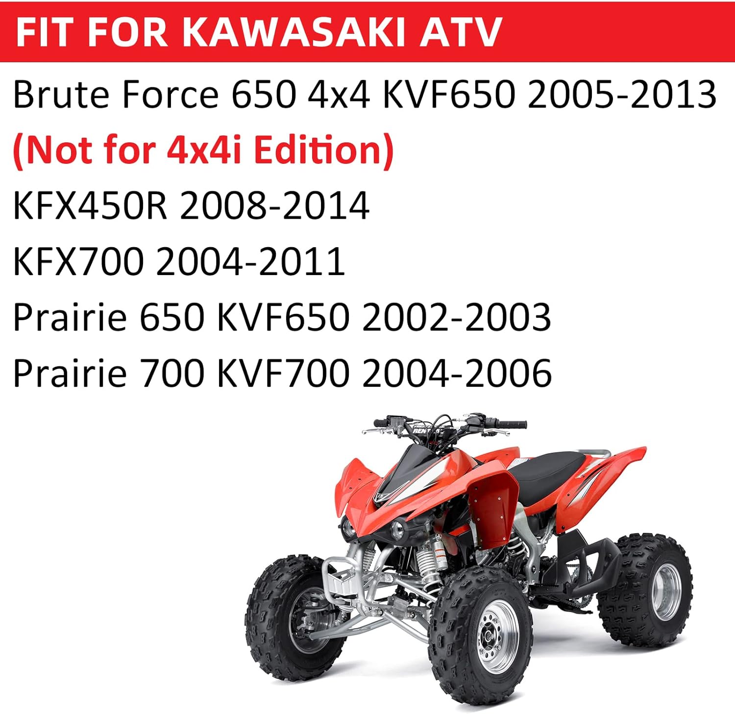 Front Brake Pads Sintered for Prairie 650 700 KFX450R KFX700 Brute Force 650 4x4 KVF650 KVF700, OEM# 43082-1255 43082-1273 43082-0077 43082-0078