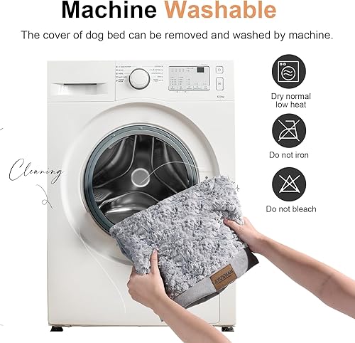Miniatura 7 de Cama ortopédica lavable para perros grandes cama XL con cojines de apoyo para perros grandes, cama impermeable de espuma tipo caja de huevos, sofá