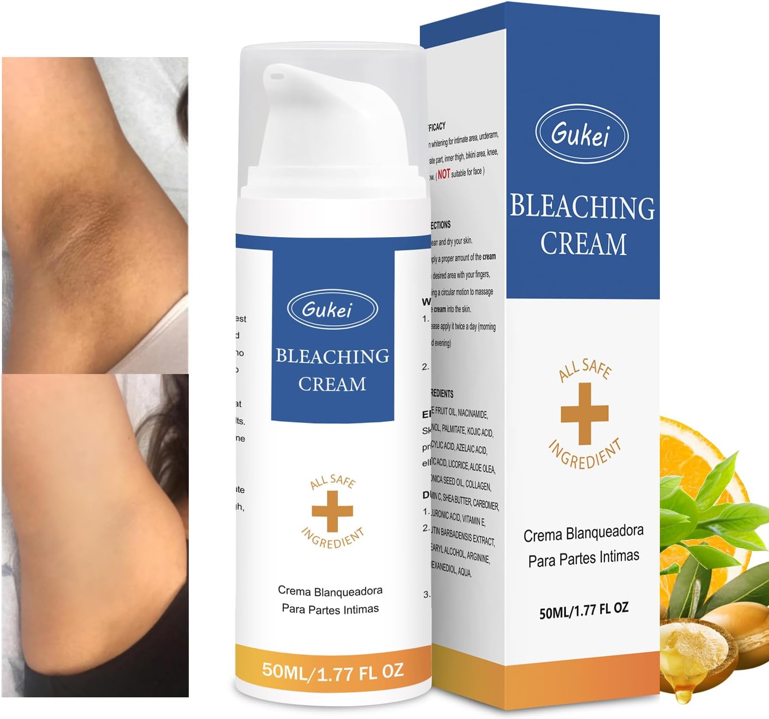 Intimate Areas Skin Lightening Bleaching Cream for Body Sensitive Intimate Area, Private Parts, Underarm, Knees, Elbows, Inner Thigh, Bikini Areas,Skin Whitening Cream Dark Spot Remover.