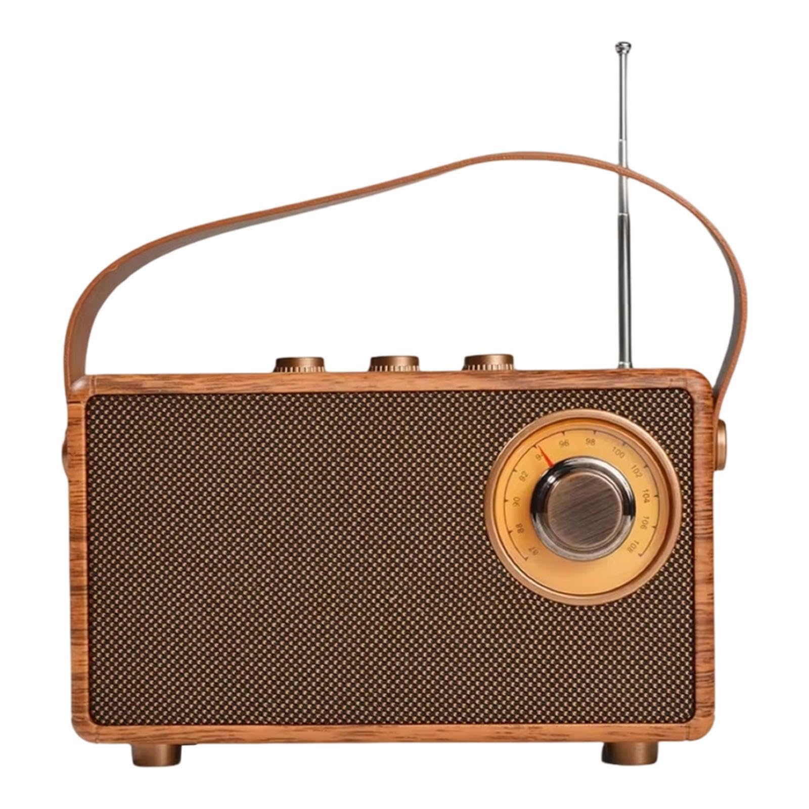 Enceinte Radio Portable avec poignée, Multifonction, Mini, alimentée par Batterie, décoration rétro pour Salle de Bain, Bureau, Chambre