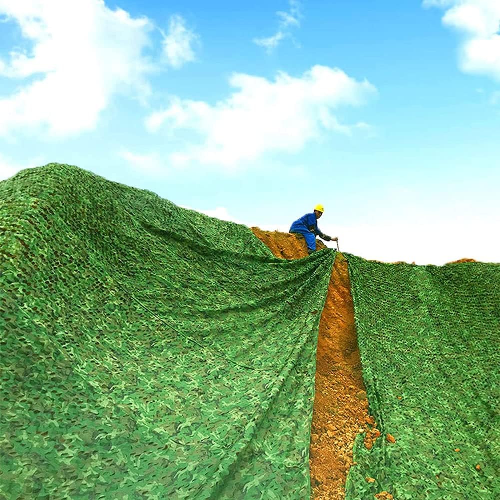 WHFTD Camouflage Woodland Netting 3M X 3M Lightweight Oxford Fabric Durable Camo Net for Camping Military Hunting Shooting Sunscreen Nets,10×10m/32.8×32.8ft