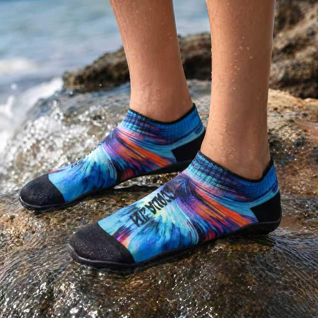 RANDY SUN Calzini da Spiaggia,Unisex Calze Scarpe Asciugatura Rapida,Calze a Piedi Nudi,con Suola in TPE per Beachvolley Yoga Surf