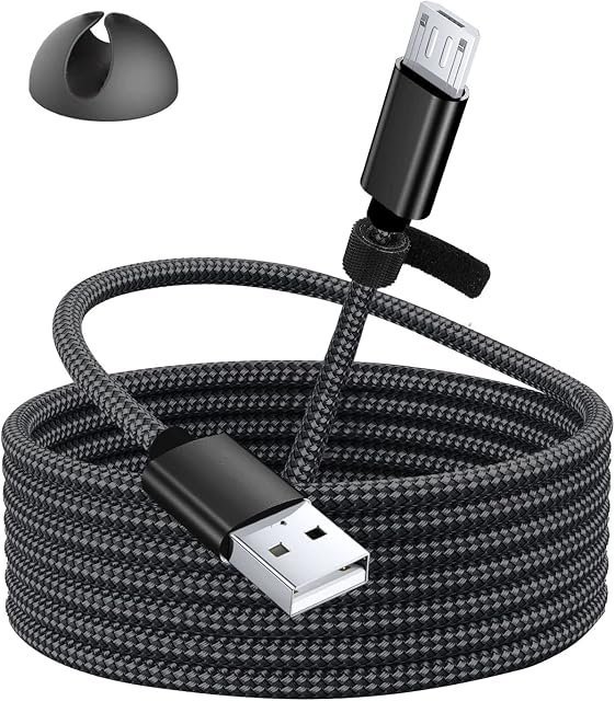 Micro USB Cable 3M, Long Android Charger Cable, Micro Charging Cable Nylon Braided, Compatible With Samsung S7/ S6/ S5, ps4 controller charger cable, Kindle Fire, Sony, HTC, LG