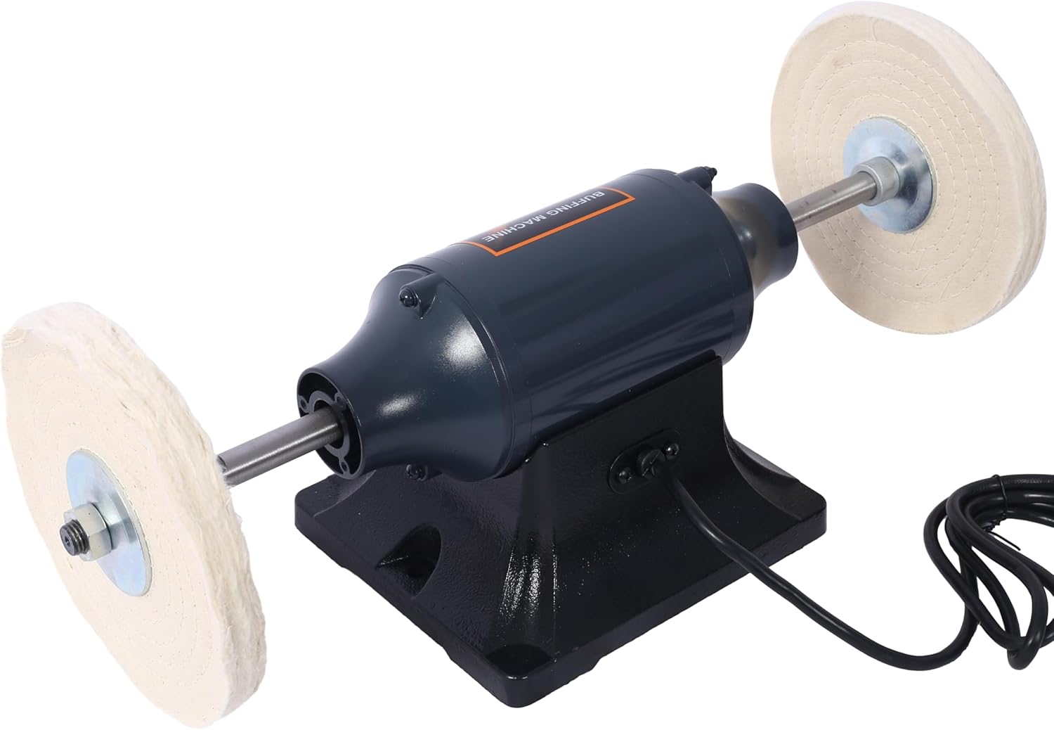 Bench Buffer Polisher Motor with 8 Inch Dual Buffering Wheels-4 Pole motor, Includes 4PCs 80Ply Thic Buffing Wheels for Buffing Metal, Jewelry, Wood, Jade, and Plastic Parts