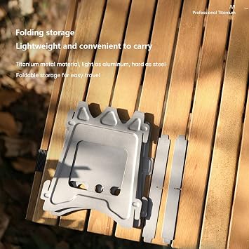 Ti artisan Titanium Wood Burning Stove, Camping Stove, Foldable Titanium Wood Stove Portable Backpacking Stove for Outdoor Camping Picnic BBQ
