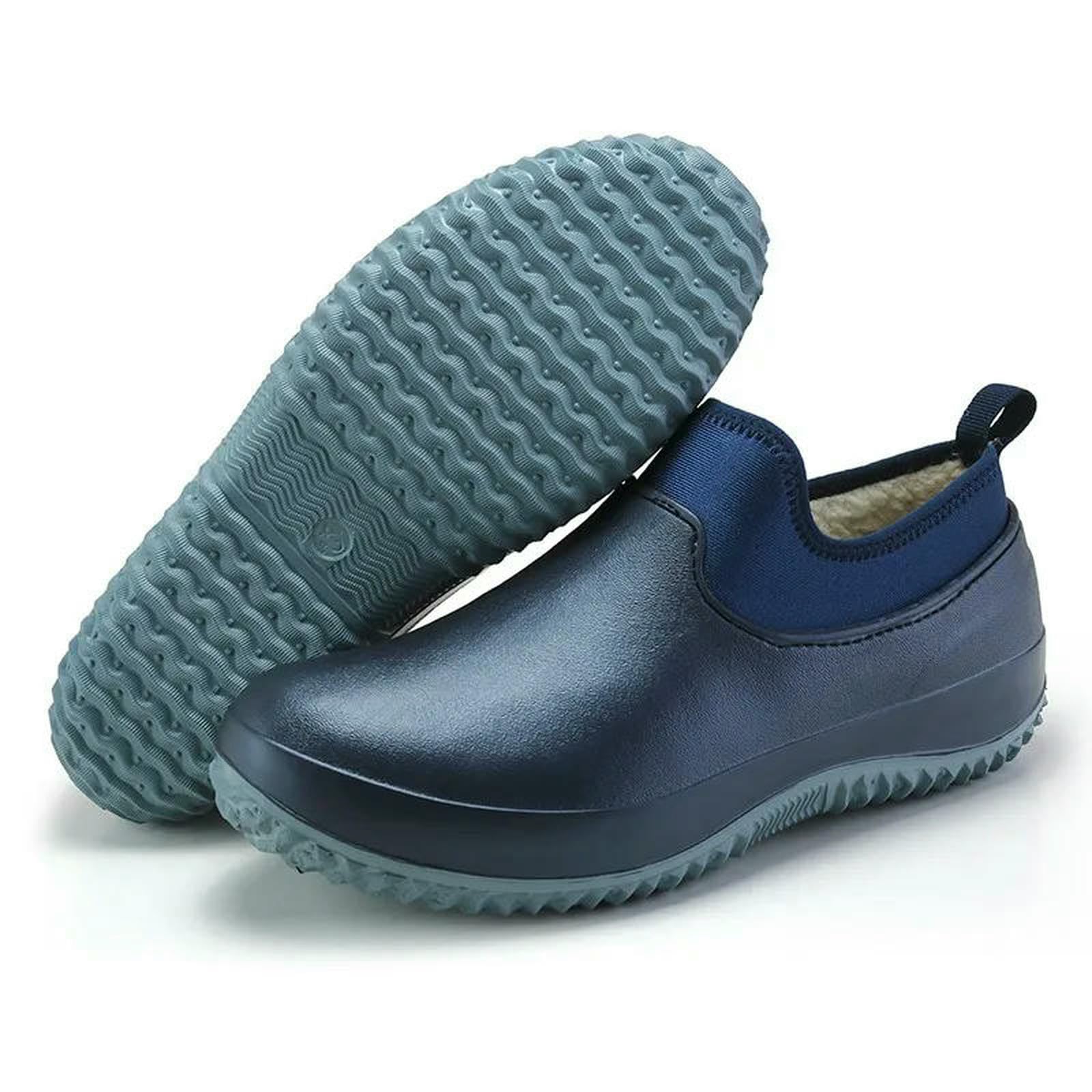 Pantofole Invernali da Uomo 36-47 Scarpe in Cotone per La Casa Calde Il Tempo Libero Cucina Impermeabili Sneakers Piatte Interni Unisex-mesh-nero-45