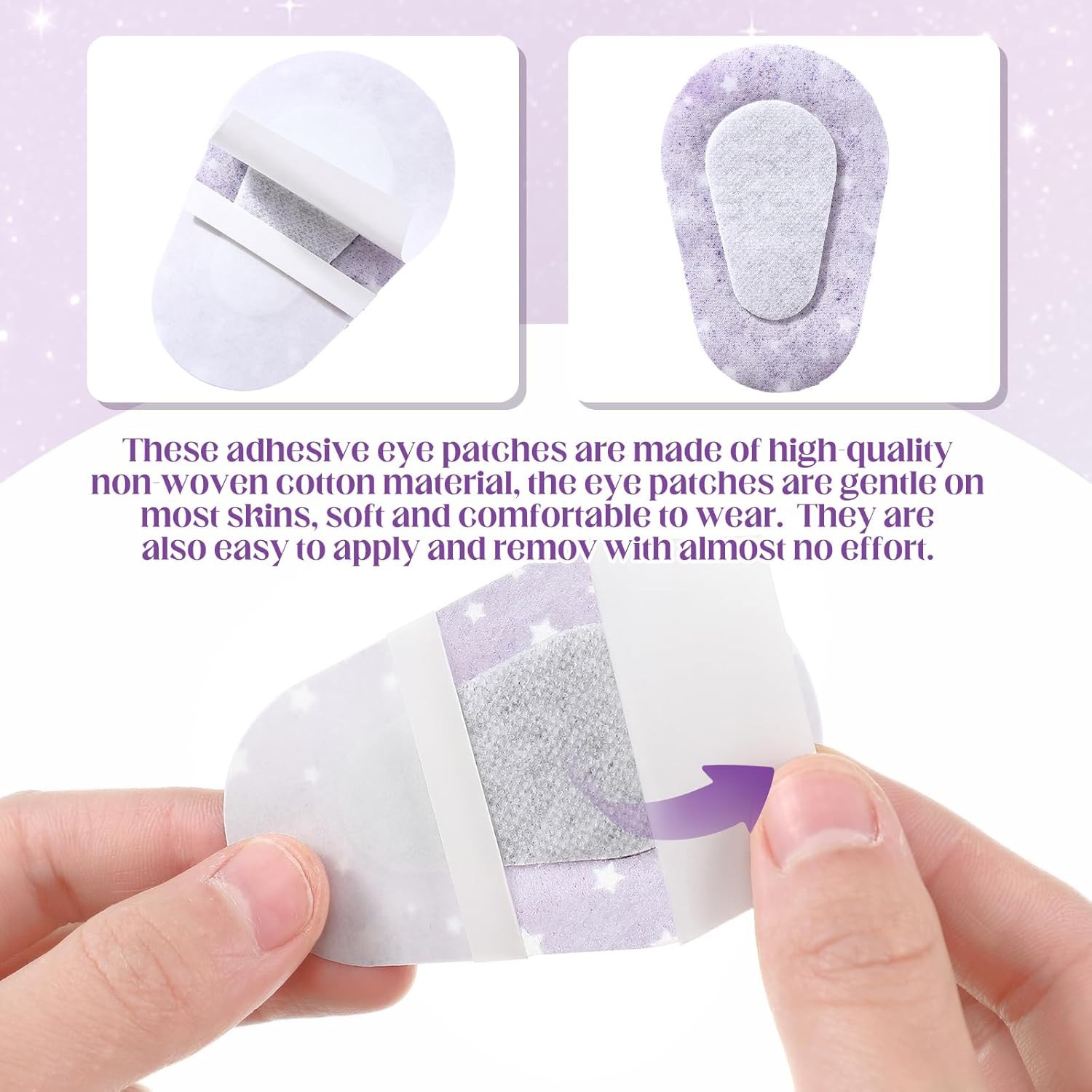 Threlaco 100 Pcs Eye Patches for Adults with 10 Styles 3 x 2 Inch Adhesive Disposable Eye Patch Designs for Women Men Lazy Eyeball Latex Free