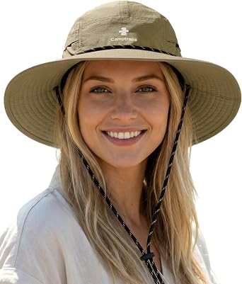Camptrace Sun Hats for Women Men UPF 80+ Wide Brim Bucket Hat Foldable, Adjustable for Hiking, Gardening, Travel