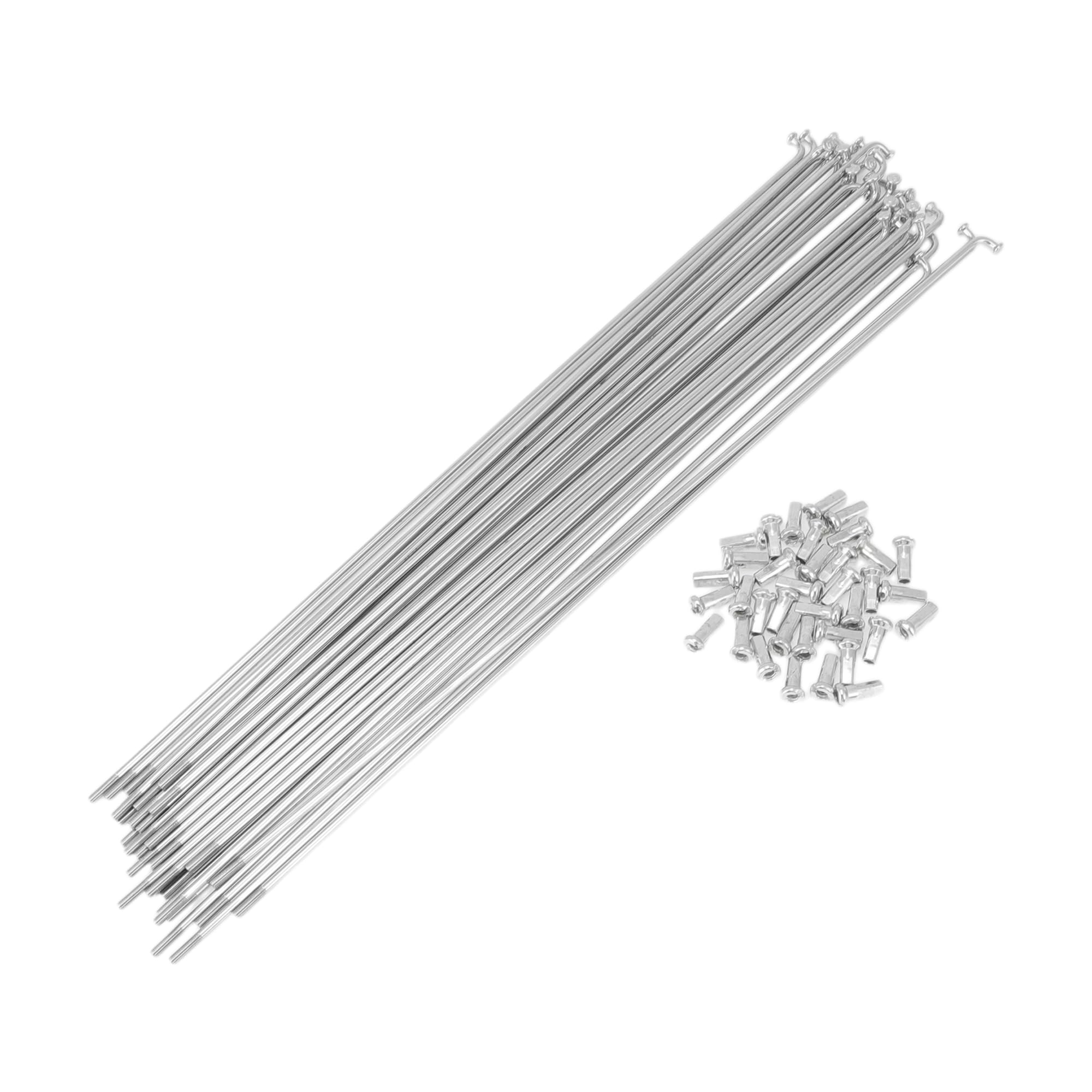 Motoforti 36 Set 12G Bicycle Spokes 297mm Bike Wheel Spokes 45 Steel Galvanized Silver Tone