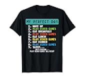 My Perfect Day Play Video Games Funny Gamer Men Boys Kids T-Shirt