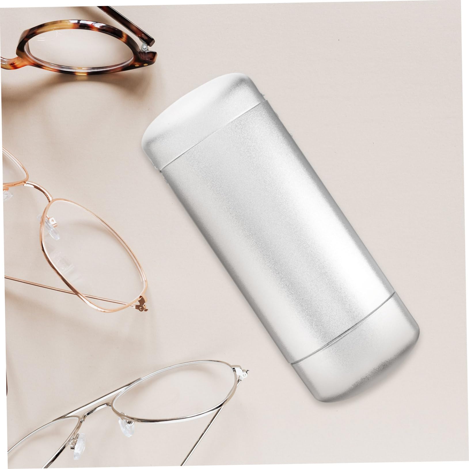 Veemoon estuche de aluminio para gafas brillante Gafas de sol titular de gafas estuche de anteojos plegable estuche de gafas de viaje estuche para gafas de viaje aleación de aluminio Plata