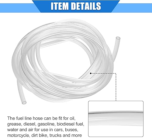 Miniatura 5 de Manguera de ventilación de combustible, 0.2 x 315 pulgadas, 0.197 in x 26.2 ft, tubo universal para cuatrimotos, motocross, Go Kart, poliuretano