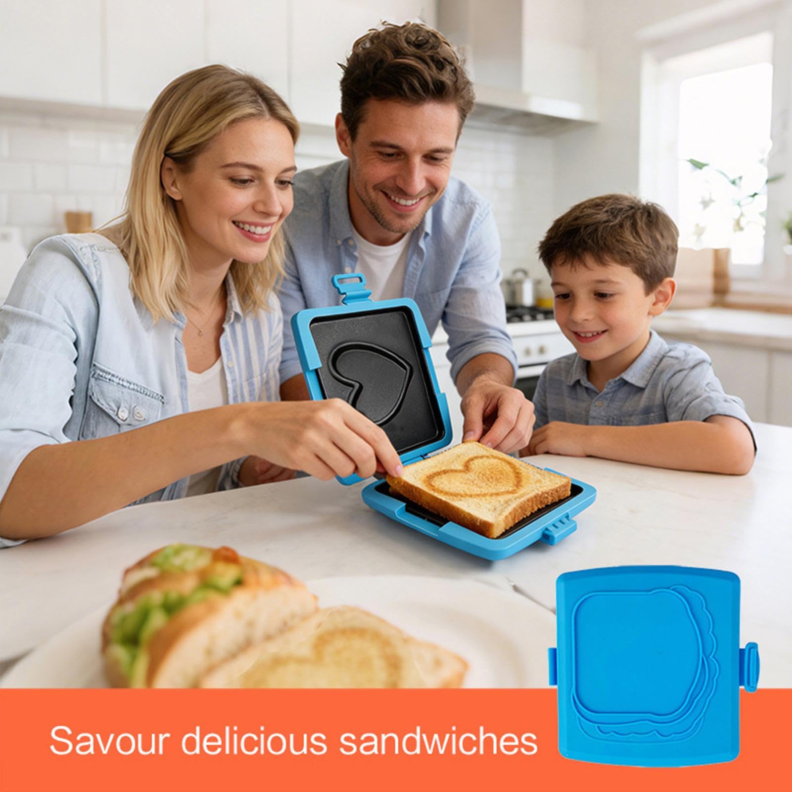 Generisch Machine à sandwich pour micro-ondes, moule de cuisson léger, pour femmes, hommes, adolescents, adultes, bureau, appartement, cuisine, restaurant