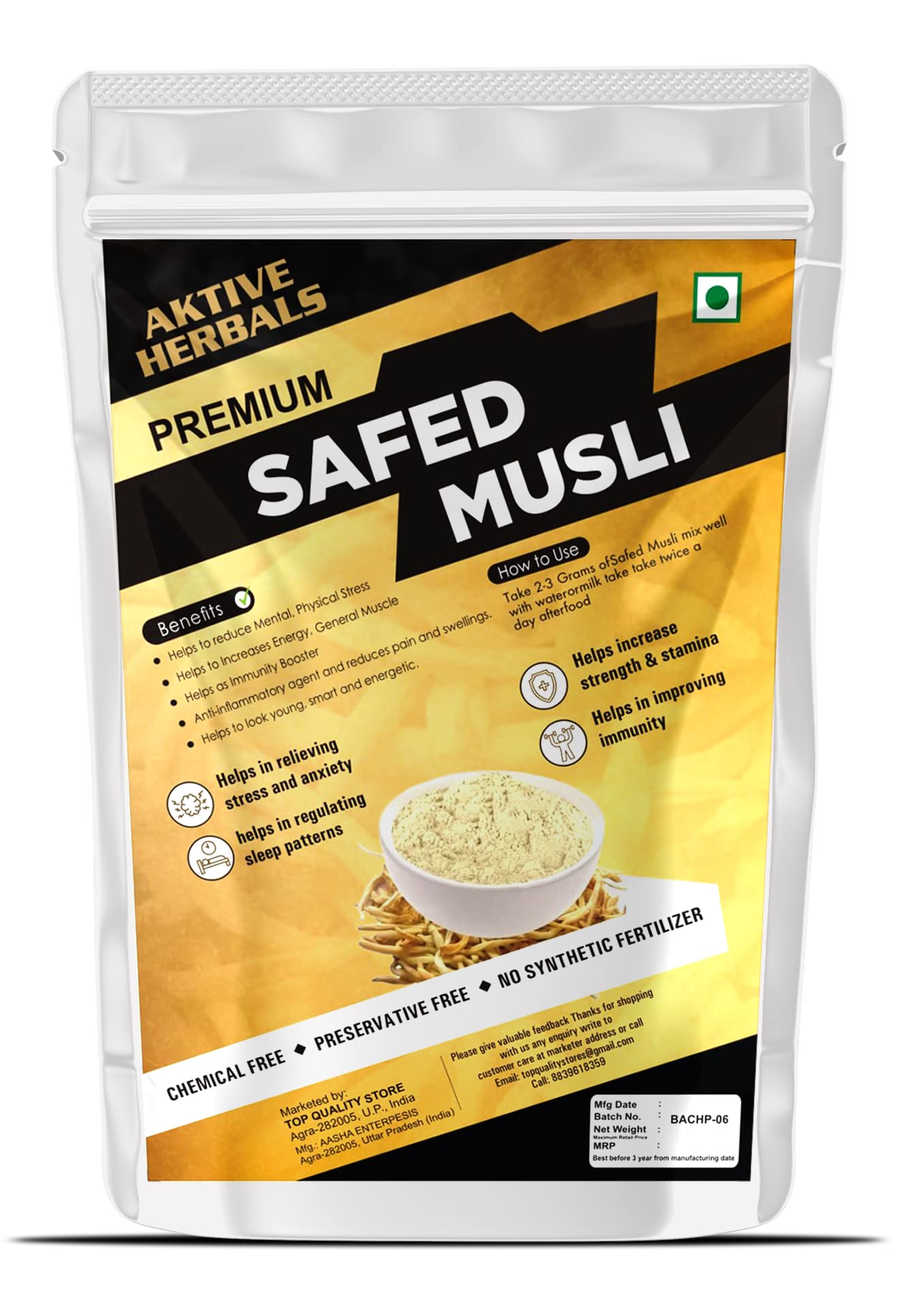 safed musli Powder Helps Boost Strength, Stamina & Energy | Stress Relief | Made with 100% Pure safed musli (B0BYK9RSZY) Amazon Price History, Amazon Price Tracker