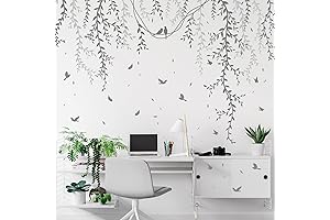 Hanging Grey Vine Leaf Wall Sticker