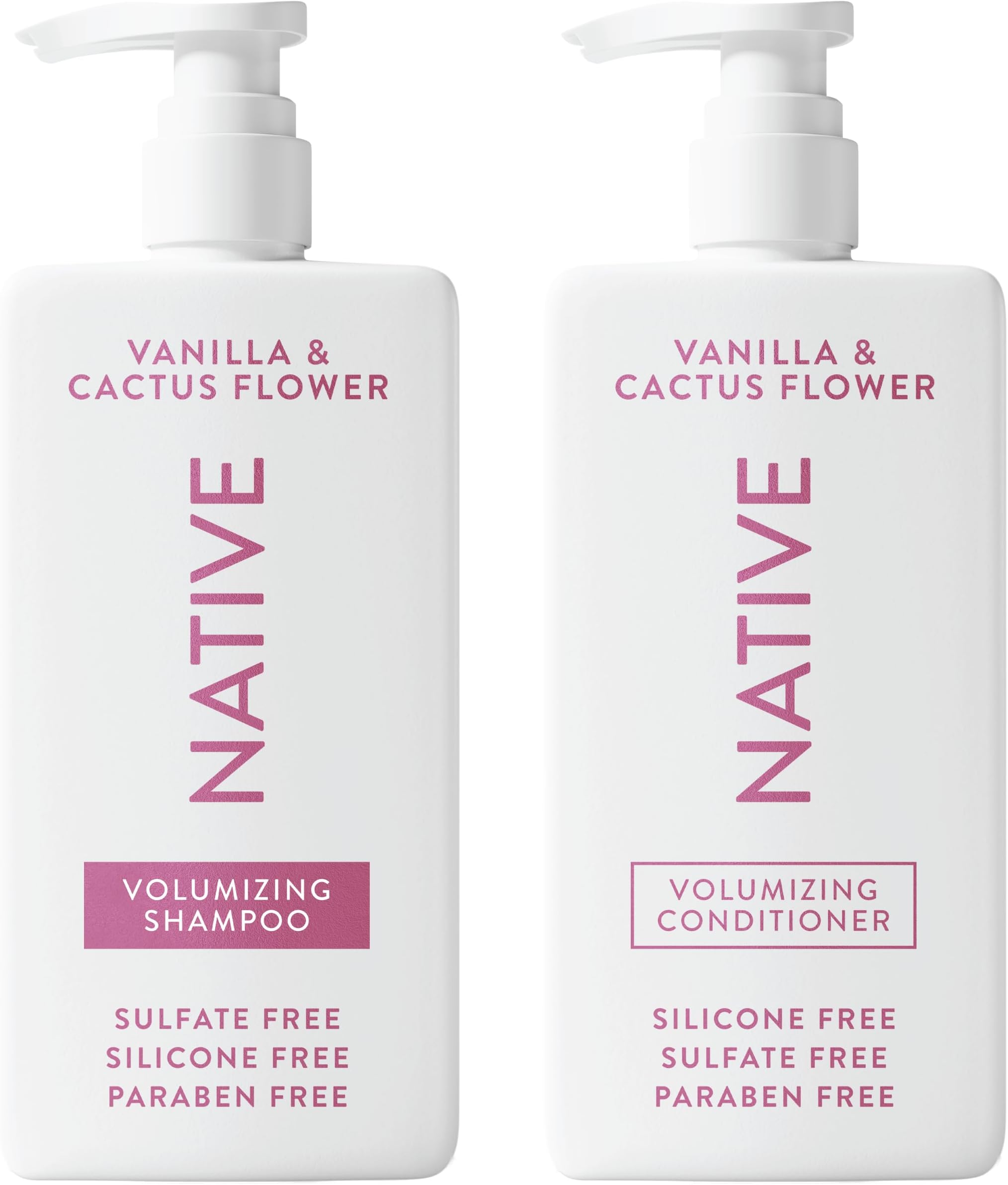 Native Vanilla & Cactus Flower 2-in-1 Shampoo & Conditioner Contain Naturally Derived Ingredients |All Hair Type Color & Treated, Fine to Dry Damaged, Sulfate & Dye Free - 2-Pack