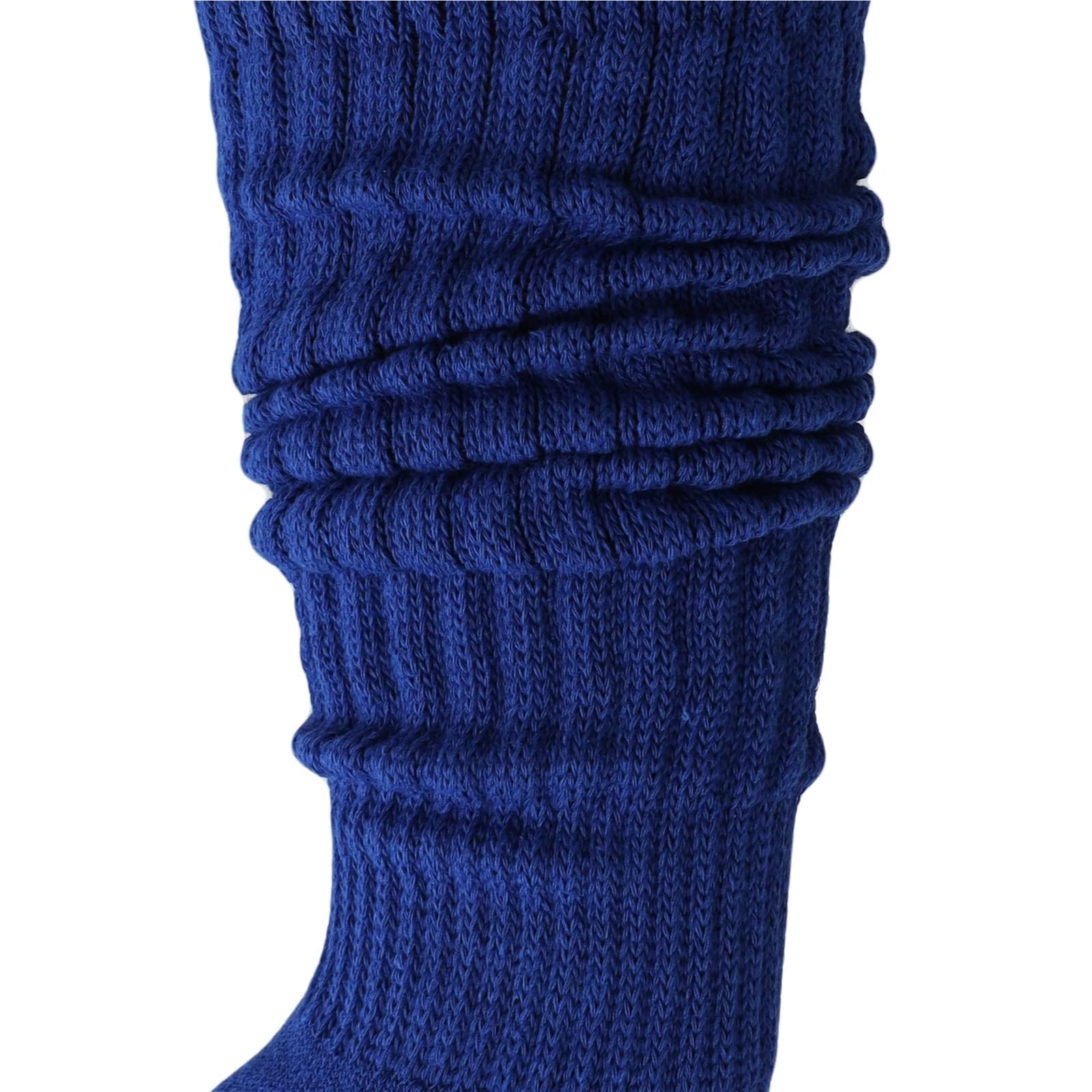 Calcetines anchos gruesos azul real for mujer, tallas 5 a 10, 3 pares Para Niñas y Mujeres