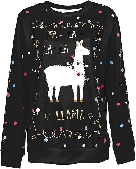 Dresswel Womens Llama Christmas Jumper 