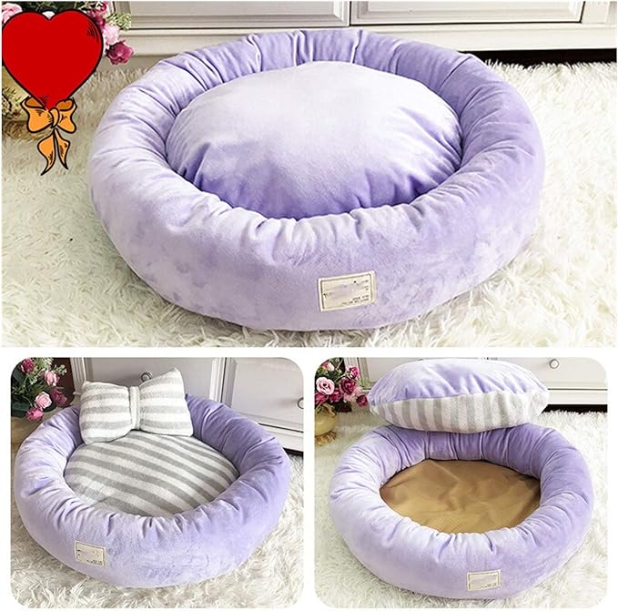 Cama Redonda para Perro Grande 70cm Suave con Almohada miniatura 9