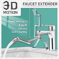 Vista 2 de CECEFIN Extensor de Llave Giratorio de 1080° de Extensión Doble - Aireador de Llave Robótico de Brazo Largo Giratorio para Fregadero de Baño