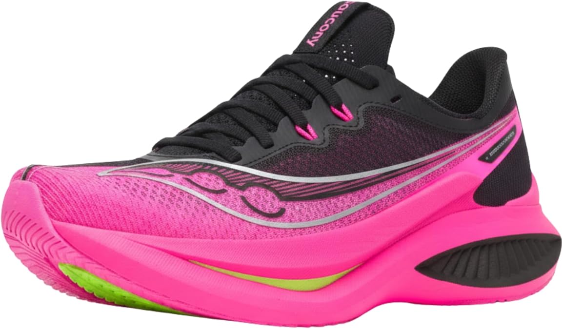 Saucony Women's Endorphin Pro 5 Sneaker, Black/Shock, 8.5