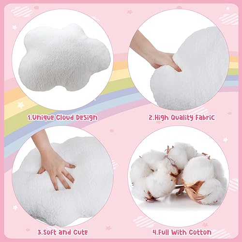 Miniatura 4 de Namalu Almohadas de relleno en forma de nube de 20 pulgadas, bonitas almohadas estéticas y suaves, para descansar en la cintura, para dormitorio,