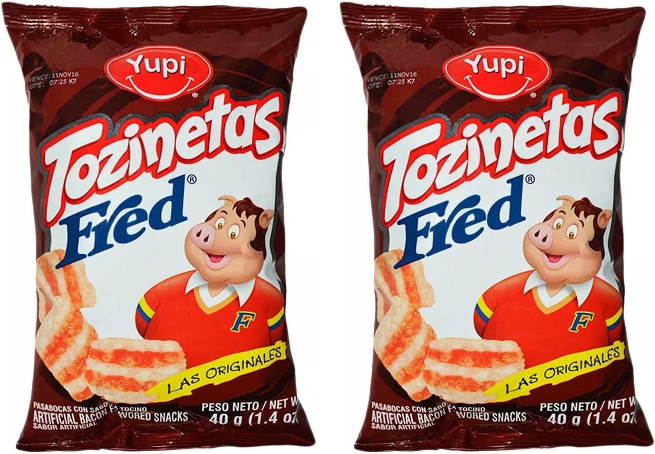 Tozinetas Fred 40 gr. - 2 Pack / Chips with Bacon Flavor 1.4 oz. - 2 Pack